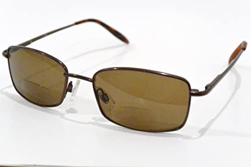 Бифокално читање очила за сонце металик кафеава рамка кафеава рамка пролетна шарка моќност +2,50