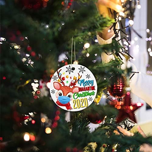 Божиќни украси во Сериу, 2020 Божиќни украси Пријатели Карантин подарок, Прилагоден комплет за украсување за Божиќ креативен подарок за семејство