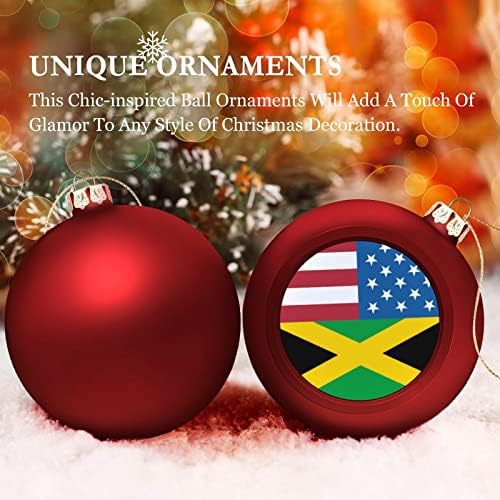 Американско јамајканско знаме Божиќна топка што виси украси Xams Декорација на дрво за забава