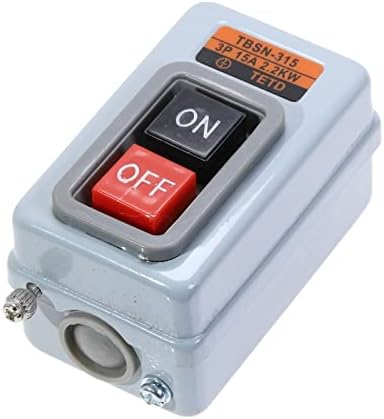GoOffy Power Switch Копче копче за копче за напојување Три фази Контрола на моќност Започнете го прекинувачот AC 380V 15A 3P 2.2KW