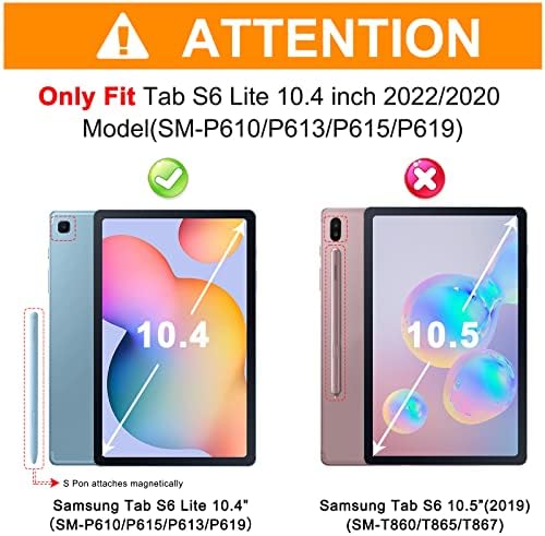 Braecnstock Samsung Galaxy Tab S6 Lite 10,4 Инчен Случај 2022/2020 со Држач За Пенкало, 360° Ротирачки Kickstand/Рака Ремен, Заштитна