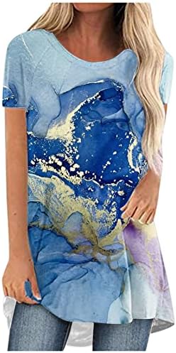 Краток ракав 2023 Облека екипаж на вратот Графички лабав вклопување опуштено вклопување врвен маица за девојки есен летен памучен блуза