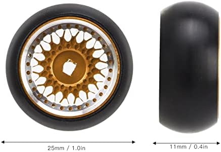 Ubef RC Drift гума, 4 парчиња висока отпорност на абење RC резервни наноси гуми 1/28 Лесна инсталација за RC Car
