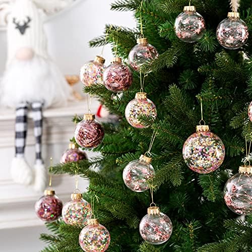 Божиќни украси топка поставени пропуштени чисти пластични декоративни чамци за Божиќно дрво куќа за одмор свадбена венчаница, декорација на