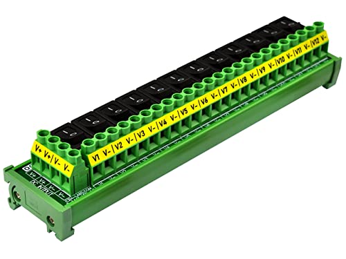 DIN Rail Mount 12 канали Рокер прекинувач DC Модул за ленти за дистрибуција на електрична енергија