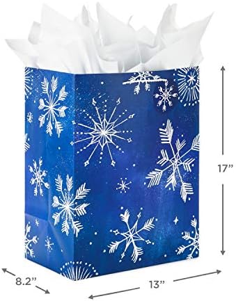 Халмарк 17 Екстра големи торби за подароци за празници со хартија за ткиво за Божиќ, Ханука, свадби, родендени