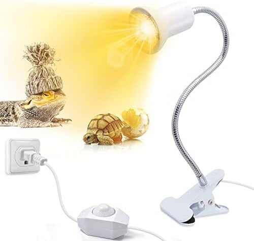Светилки за топлина на желка, мала топлинска ламба за резервоарот за желка, светло од желка со гушавост од 10 мм, 360 ° ротирачка топлинска ламба со стегач, светло на вл