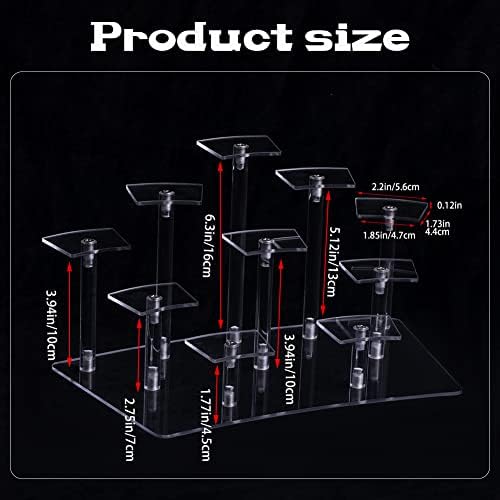 Iuuidu 10 нивоа акрилен кревач на екранот, приказ на екранот за збирки, полици за приказ во форма на вентилатор, фигури за акрилен дисплеј