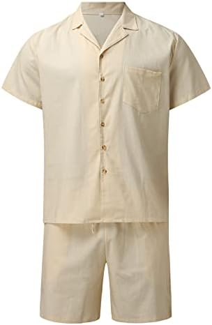 Летни маички кошули случајни стилски мажи парчиња памук сет краток ракав и обични шорцеви на плажа лето 3 парчиња момчиња