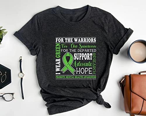 Промовирајте кошула за подигнување на свеста за ментално здравје, зелена лента за шалтер, заштеда на наставници Подарок специјален