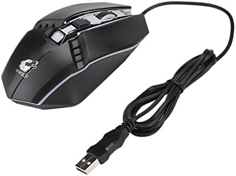 Јилуфа Жичен Четири Бои Дишење Задно Осветлување 1800DPI USB Игри Механички Чувствуваат Глувчето V2 Црна