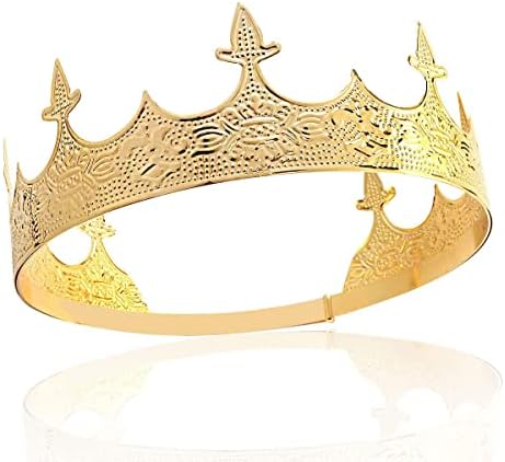 Накит За Круна Коса Кралски Крал Дијадема Мажи Метални Големи Дијадеми За Костим За Ноќта На Вештерките