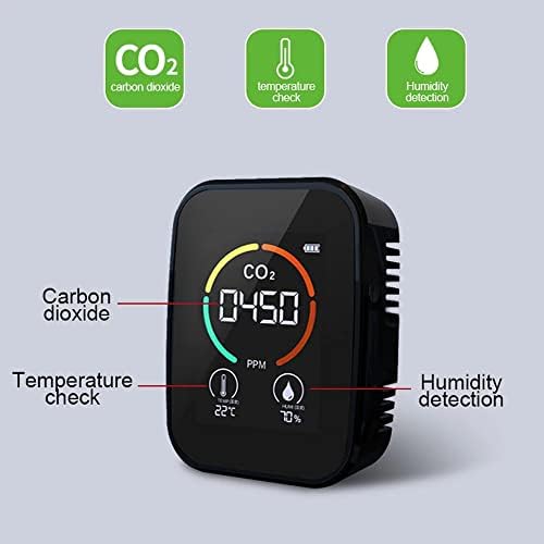 Walnuta 5 in1 CO2 метар дигитална температура на влажноста Тестер за влажност Монитор за квалитет на воздухот Мултифункционален тестер за детектор на јаглерод диоксид