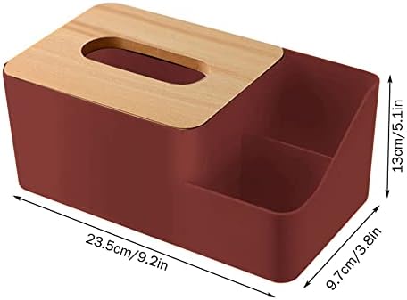 Мултифункционална Кутија За Ткиво За Работна Површина Едноставна Кутија За Хартија За Домаќинство Дрвена Покривка Со Оддел Далечински