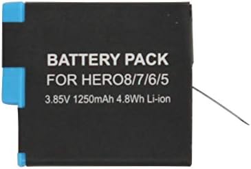 2-пакет AHDBT-801 Батерија и 1 Замена на полначот за GoPro Hero8 Silver Camera-Компатибилен со SPJB1B целосно декодирана батерија