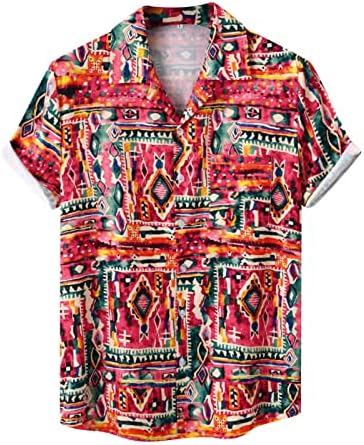 2023 Нови машки летни модни модни обични хавајски печати приморска плажа лаптолна маица кошула кошула со кратки ракави кошула