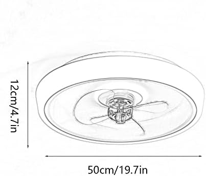 Pakfan 20 ln Flush Mount Invisible тавански вентилатори Едноставен тркалезен тавански вентилатор, далечински управувач Далечински управувач