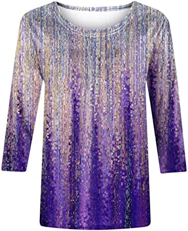 Виолетова тинејџерски девојки палта гипсофила цветна облека за печатење џемпер 3/4 ракав брод врат есен зимски палта 2023 TE xxl