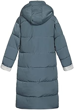 Minge Fashion Mase со долги ракави со ракави зимска пуферска јакна жена туника дебела фит качулка јакна мек цврст поштенски патент