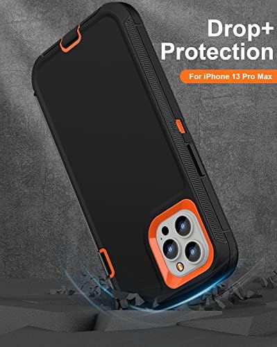 Данхон iPhone 13 Pro Max Case со 2 заштитници на екранот и футрола за клип во воена оценка воена оценка за заштита од шок -отпорен на