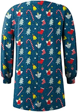Скијање со врвови со долги ракави џемпер жени зима плус големина романса Дедо Мраз опуштени вклопувани џемпери топло плетено безбојно