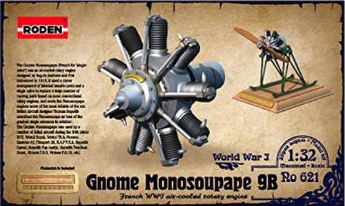 Роден Гном моносопајп мотор со база и ЈП поставен Втората светска војна 1/32 621