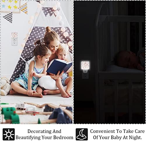 Шарени точки LED ноќно светло, детски ноќни светла за приклучок за спална соба во wallидна ноќна ламба прилагодлива осветленост