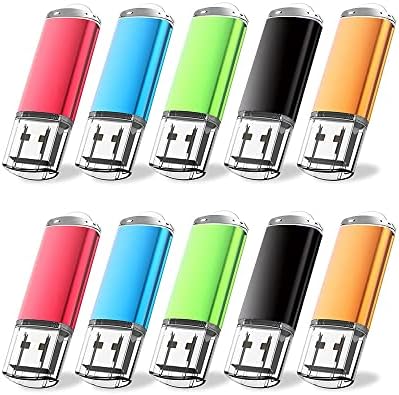 HWJK Multicolor 10 парчиња 2 GB 4 8 16 USB Flash Drive 2 GB 4GB 8GB 16 GB 2.0 Thumbs Drives Масовно разнобојно мемориски стап за патент за складирање