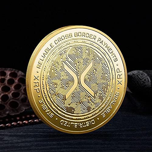 Монета Позлатена Сребрена Дигитална Виртуелна Монета XRP Cryptocurrency 2021 Монета За Собирање Со Ограничено Издание Со Заштитна Обвивка