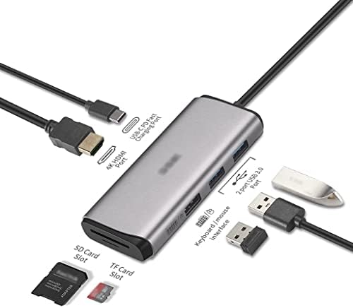 PBKINKM 7 ВО 1 USB Центар, АДАПТЕР USB C Dongle СО 4k до И Pd Брзо Полнење Порта За Про/Про