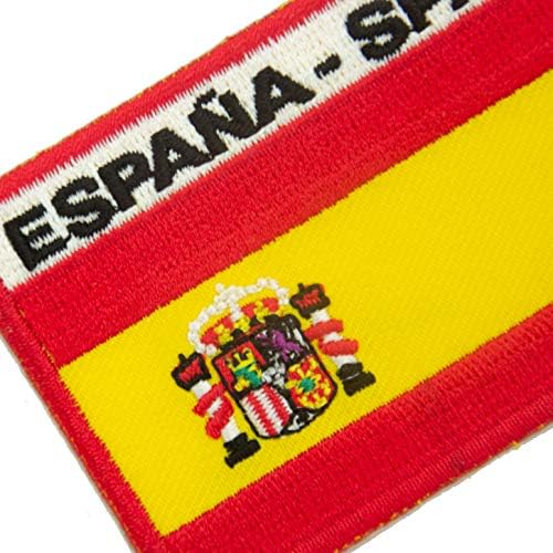 А-Еден Европски унија знаме на железо на лепенка + знаме на знамето на Шпанија, армиска униформа вез, лепенка за топли кожи за облека, елек,