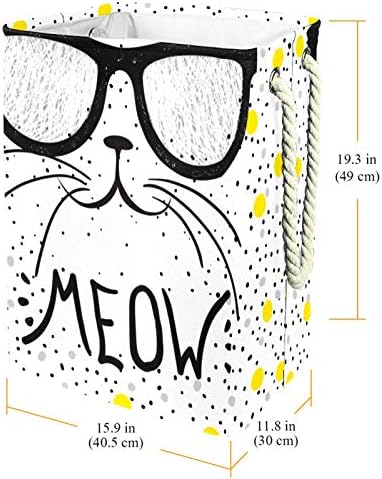 Маполо Перење Попречува Смешни Цртан Филм Мачка Мјаукање Преклопување Постелнина Корпа За Складирање Алишта Со Рачки Држачи Што Се Одвојуваат