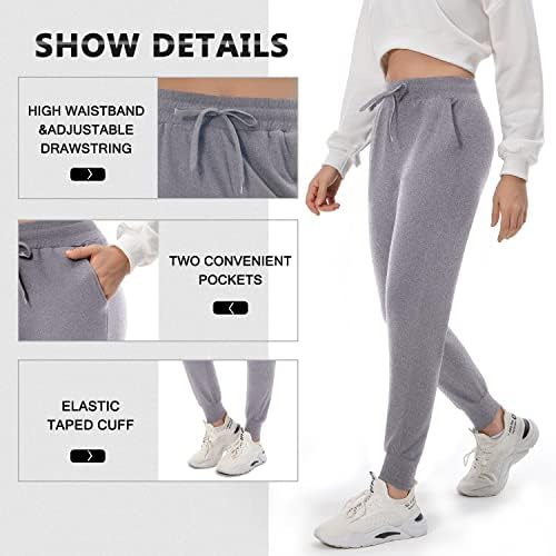 FULLSOFT Руно Обложени Sweatpants За Жени-Женски Термални Џогери Со Џебови Дневна Панталони За Јога Тренингот Трчање Зима