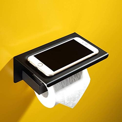 НОСИТЕЛ НА Тоалетна Хартија SXNBH-Држач За Тоалетна Хартија Со Полица За Складирање На Мобилни Телефони Држач За Ткиво Во Бањата Мат Црна