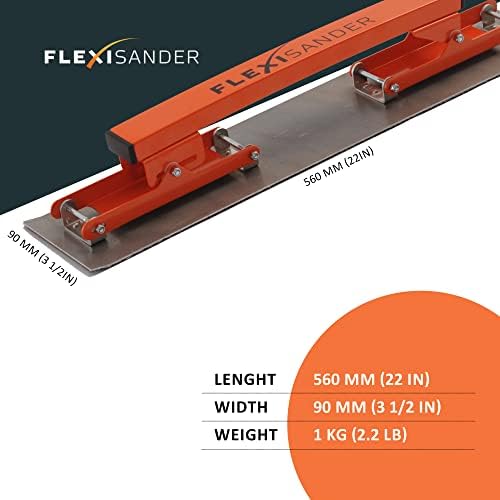 Долг флексибилен кит нож Flexisander FFK056111, 22 x 4 ½ In, дизајниран за примена на филер на заоблени и рамни површини, погоден за сервисери на телото на возилото, бродоградувач