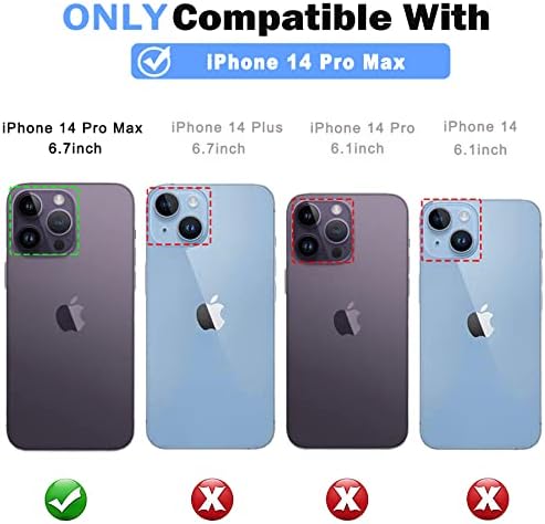 Taednomzn за iPhone 14 Pro Max Case, воена оценка доказ за отповик на шок -отпорен на тешка заштита на тешки телефонски куќишта со [футрола