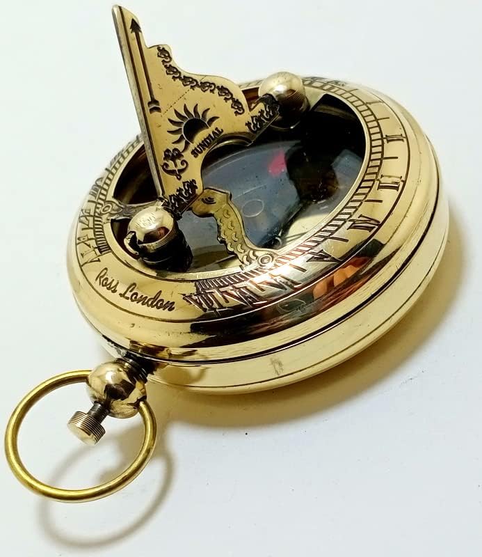 Антички месинг сандилен компас копче Копс Компас рачно изработен морски џеб компас