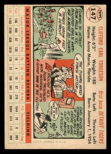 1956 Топпс 147 WHT Earl Torgeson Detroit Tigers VG Tigers