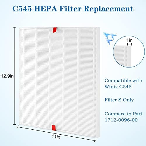 COBECTAL WINIX C545 Филтер за замена S за C545 прочистувач на воздухот, го заменува Виникс 2522-0058-00 Замена на филтерот, вистински филтер