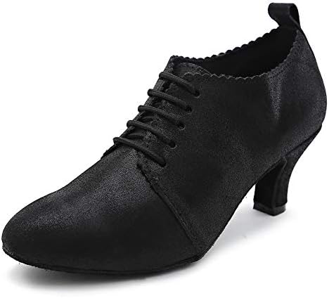 Ykxlm Кожа вежба за танцувачки чевли за жени салата за латински салса наставници за чипка со модерни чевли за танцување, модај ycl159