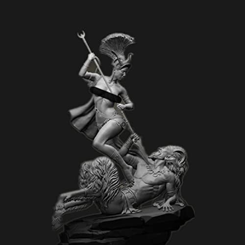 Гудмоел 75мм 1/24 Антички женски воин и демонски смола Војник Модел / Неисправен и необоен минијатурен комплет / TW-7349