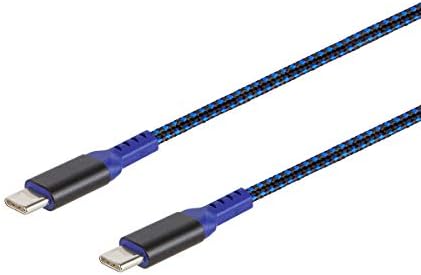 Полнење на скришум на монопроце и синхронизација на USB 2.0 Type -C до кабел Type -C - 10 стапки - сина, до 3А/60 вати, брзо полнење