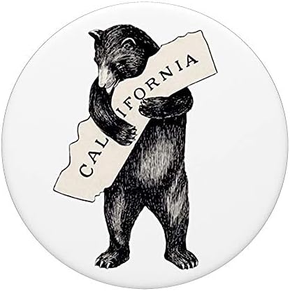 Кали мечка те сакам Калифорнија Гроздобер Гризли мечка графички поппокети PopGrip: Заменлива зафат за телефони и таблети