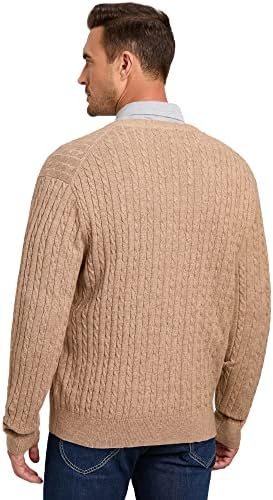 Машкиот џемпер за машка кардиганска џемпер кашмир волна мешавина v копчиња за вратот кардиган со џебови