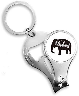 Слонот црно -бело животинско нокти Nipper прстен клуч за шишиња со шишиња со шише