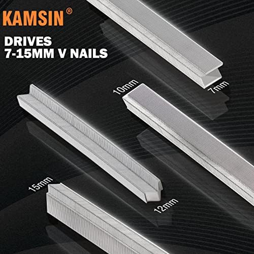 Kamsin v1015 пневматска рамка за слика на нокти, Air v Nailer, 5/16 '' to 19/32 '' V нокти, 30 мерач на мерач на дрво, пиштол за врамување на