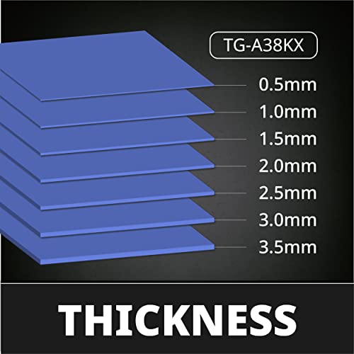 T -Global TG -A38KX Thermal Performs Thermal Pad -358-288-0.5 - Висока издолжување 110% - Термичка спроводливост 3,8 W/MK - За IC SSD процесорот