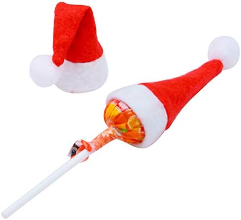 Affoco 50 парчиња мини Божиќна капа црвена санта шапка DIY лилјаци за бонбони капа за Божиќни украси занаети занаети