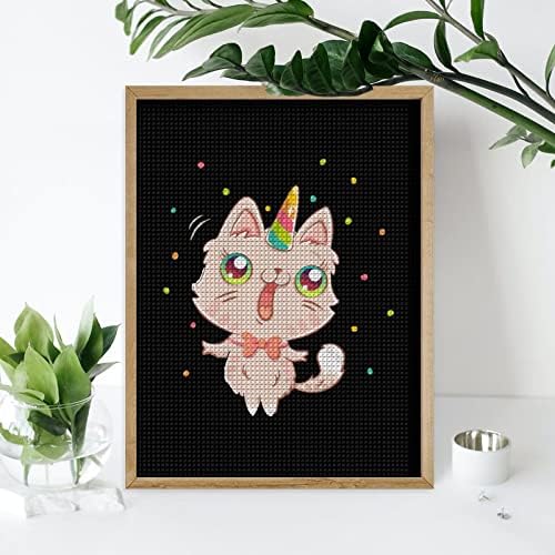 Симпатична мачка со еднорог дијамантски комплет за сликање уметност слики DIY целосна вежба Дома додатоци Возрасни подароци за домашен