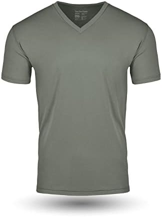 Свежи чисти маички со жива зелена V врат маица за мажи- мека и вклопена машка V-врат- памучна поли-мешавина- пред-смалена премиумска
